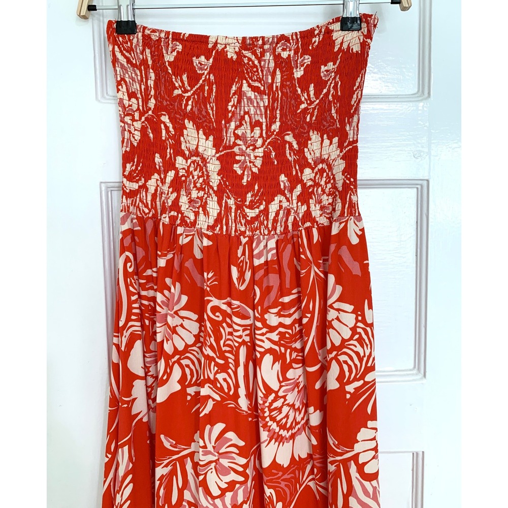 Abel the Label Anthropologie Charlotte Floral Maxi Dress S Strapless Tiered Boho - Picture 8 of 16